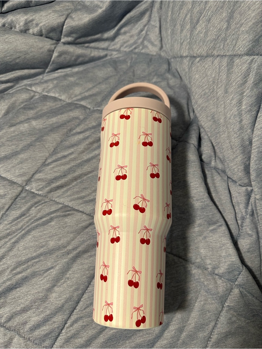 Cherry Print Pink Water Bottle - Hydrojug